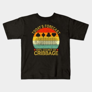 Today's Forecast Funny Vintage Cribbage Board Game Kids T-Shirt